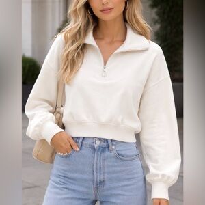 APRICOT Quarter Zip Sweater